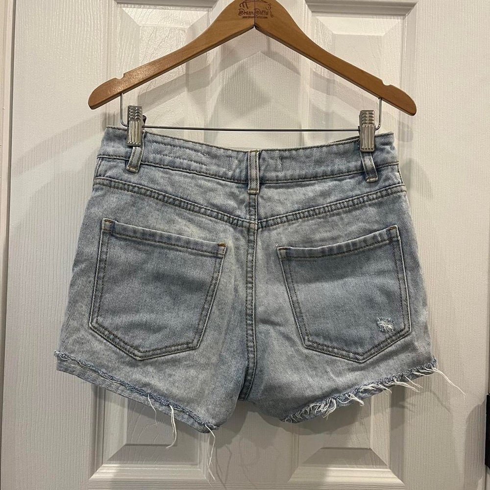 light wash pacsun high waisted denim mom shorts